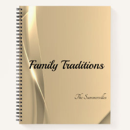 Familie Tradities en Recept Journal | Gouden gloed Notitieboek