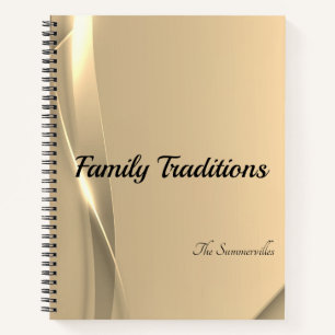 Familie Tradities en Recept Journal Gouden gloed Notitieboek