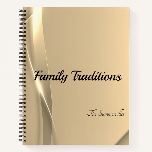 Familie Tradities en Recept Journal | Gouden gloed Notitieboek (Voorkant)