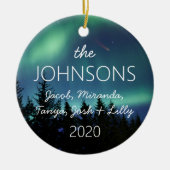 familie tree memory northern lights 2020 keramisch ornament (Voorkant)