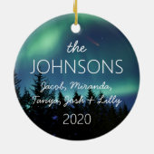 familie tree memory northern lights 2020 keramisch ornament (Achterkant)