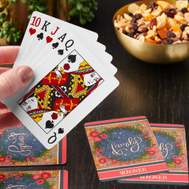Familie Trendy Modern Fun Floral Gepersonaliseerd Pokerkaarten