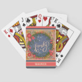 Familie Trendy Modern Fun Floral Gepersonaliseerd Pokerkaarten (Achterkant)