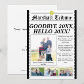 Familie Tribune Vakantie Nieuwjaarskaart geel Feestdagenkaart (Voorkant / Achterkant)