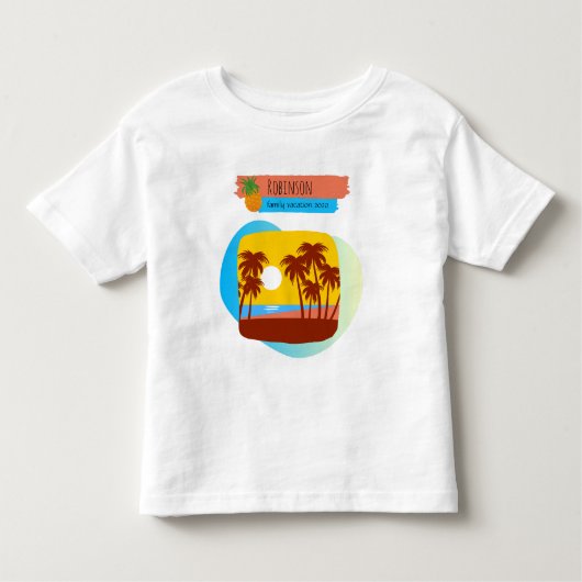 Familie Tropische Vacatie Matching Souvenir Kinder Shirts (Voorkant)
