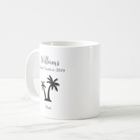 Familie Tropische Vacking Palm Tree Keepomwille Koffiemok (Voorkant links)