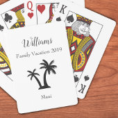 Familie Tropische Vacking Palm Tree Keepomwille Pokerkaarten