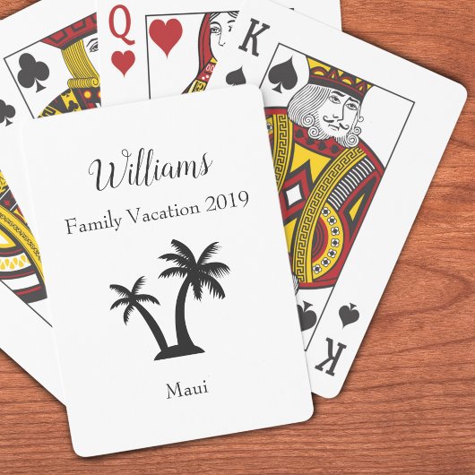 Familie Tropische Vacking Palm Tree Keepomwille Pokerkaarten