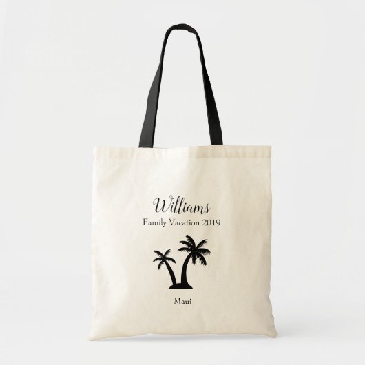 Familie Tropische Vacking Palm Tree Keepomwille Tote Bag (Voorkant)