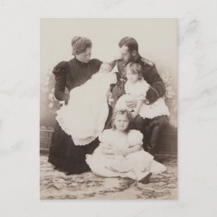 FAMILIE TSAAR NICOLAS & TSARINA Romanov Rusland #2 Briefkaart
