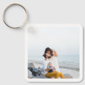 Familie Twee Foto Dubbelzijdige Aluminium Sleutelh Sleutelhanger (Voorkant)