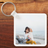 Familie Twee Foto Dubbelzijdige Aluminium Sleutelh Sleutelhanger (Voorkant)