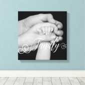 Familie typografie foto overlay canvas afdruk (Insitu (Houten vloer))