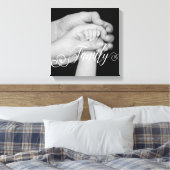 Familie typografie foto overlay canvas afdruk (Insitu (Slaapkamer))