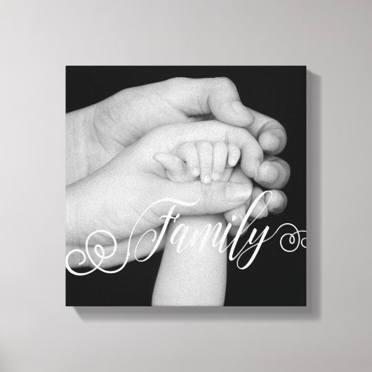 Familie typografie foto overlay canvas afdruk (Voorkant)