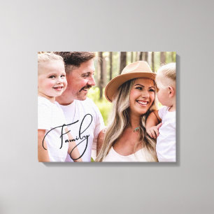 Familie Typografie Portret Grote Canvas Print