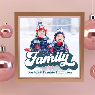 Familie typografie retro sjabloon foto afdruk
