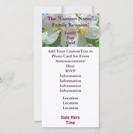 Familie Uitnodiging Kaarten Gebeurtenis bloesems (Voorkant)