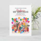 Familie uitnodiging op feestdag (Staand voorkant)