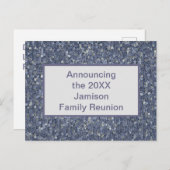 Familie Uitnodiging tot blauwe mozaïek Uitnodiging (Voorkant / Achterkant)