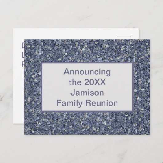 Familie Uitnodiging tot blauwe mozaïek Uitnodiging (Voorkant / Achterkant)