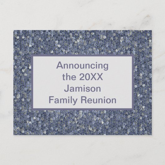 Familie Uitnodiging tot blauwe mozaïek Uitnodiging (Voorkant)
