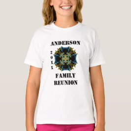 Familie Unieke Kaleidoscope Gold Blue Reunion T-shirt