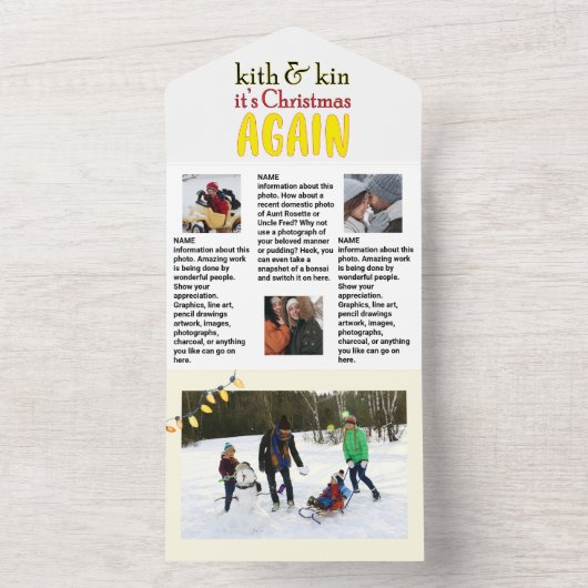 Familie Update Nieuws 🎄✨ Kerstfoto All In One Uitnodiging (Binnen)