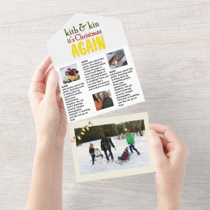 Familie Update Nieuws 🎄✨ Kerstfoto All In One Uitnodiging