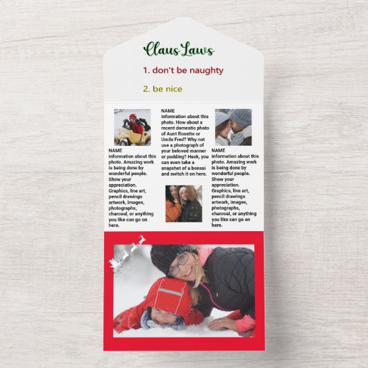 Familie Update Nieuws 🎄✨ Kerstfoto All In One Uitnodiging (Binnen)