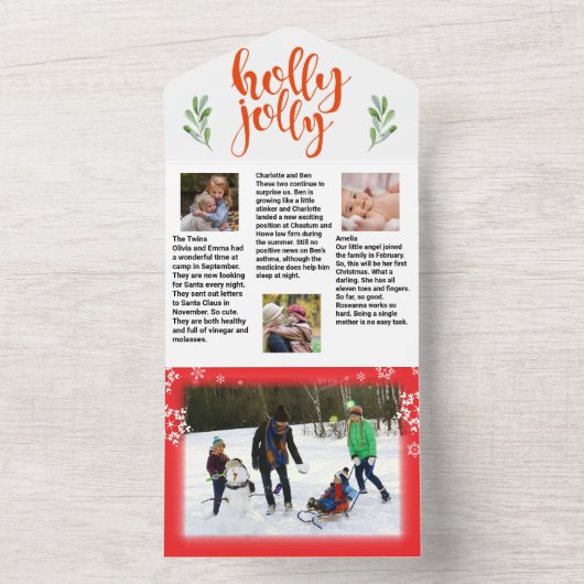 Familie Update Nieuws 🎄✨ Kerstfoto All In One Uitnodiging (Binnen)