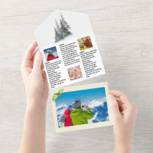 Familie Update Nieuws 🎄✨ Kerstfoto All In One Uitnodiging