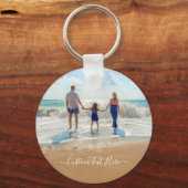 Familie - Uw eigen Ontwerp Aangepaste Foto en Teks Sleutelhanger (Achterkant)