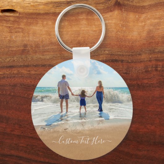 Familie - Uw eigen Ontwerp Aangepaste Foto en Teks Sleutelhanger (Voorkant)
