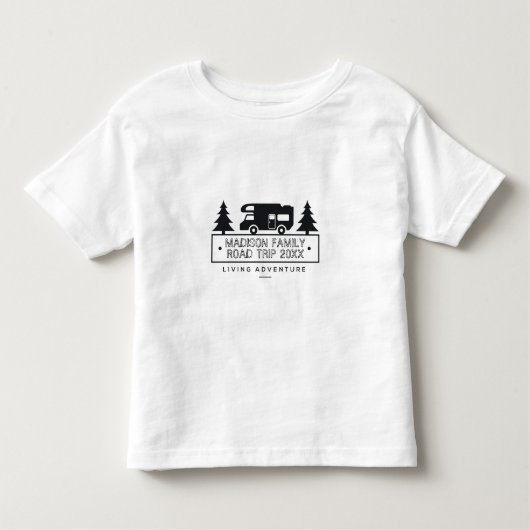Familie Vacking Road Trip RV Camper Motorhome Naam Kinder Shirts (Voorkant)