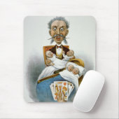 familie, vader met baby's en pokerhand muismat (Met muis)