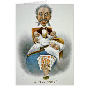 familie, vader met Quadruplet baby's