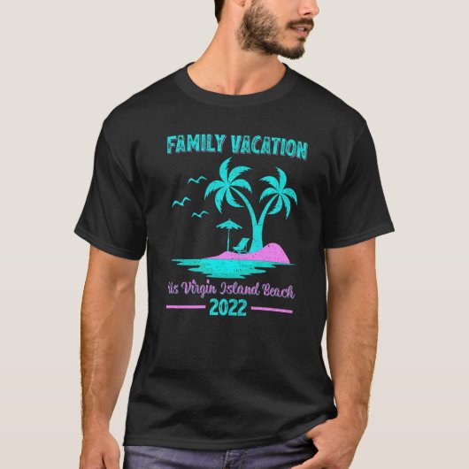Familie vakantie 2022  stijl US Maagdeneiland T-shirt (Voorkant)