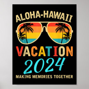 Familie Vakantie 2024 Aloha Hawaii Hawaiian Matchi Poster