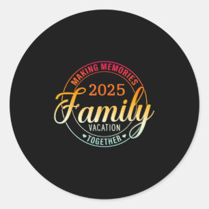 Familie Vakantie 2025 Familie Matching Zomer Vacat Ronde Sticker