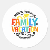 Familie Vakantie 2025 Familie Matching Zomer Vacat Ronde Sticker (Voorkant)