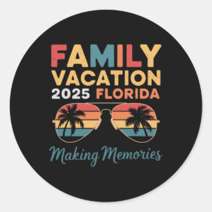 Familie vakantie 2025 Florida Making Memories Beac Ronde Sticker