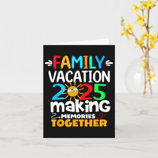 Familie vakantie 2025 Grappige reis maken herinner Kaart (Gele Bloem)