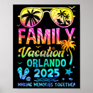 Familie Vakantie 2025 Orlando Matching Herinnering Poster