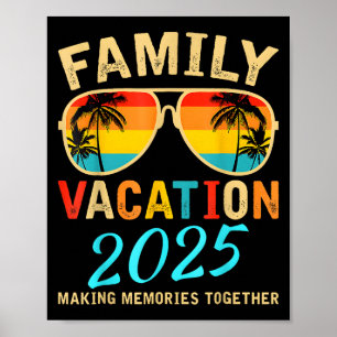 Familie Vakantie 2025 Strand Matching Zomer Vakant Poster