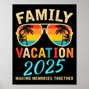 Familie Vakantie 2025 Strand Matching Zomer Vakant Poster