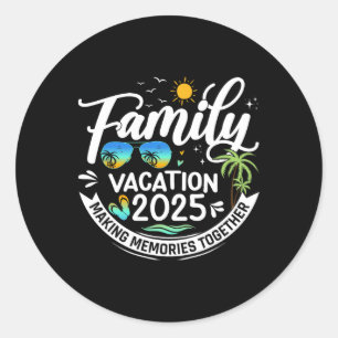 Familie Vakantie 2025 Zomer Matching Familie Vacat Ronde Sticker
