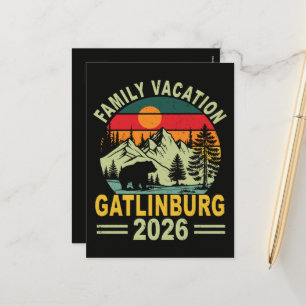 Familie Vakantie 2026 Gatlinburg Tennessee Feestdagenkaart