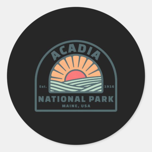 Familie vakantie Acadia National Park Ronde Sticker (Voorkant)