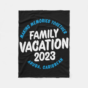Familie Vakantie Aruba 2023 Fleece Deken